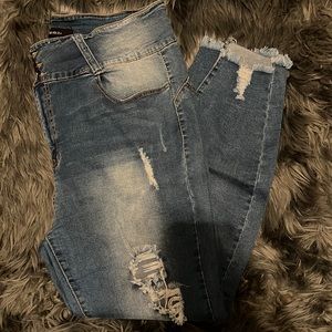 Stretchy Jeans great color and Style thick waist band